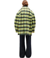 GANNI LIME SHERBET DOUBLE-BREASTED COAT