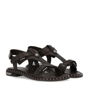 ASH PIPER DUNKELBRAUNE FLACHE SANDALE