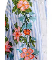 ESSENTIEL ANTWERP HOTSWOLDS2 WHITE AND LIGHT BLUE SHIRT
