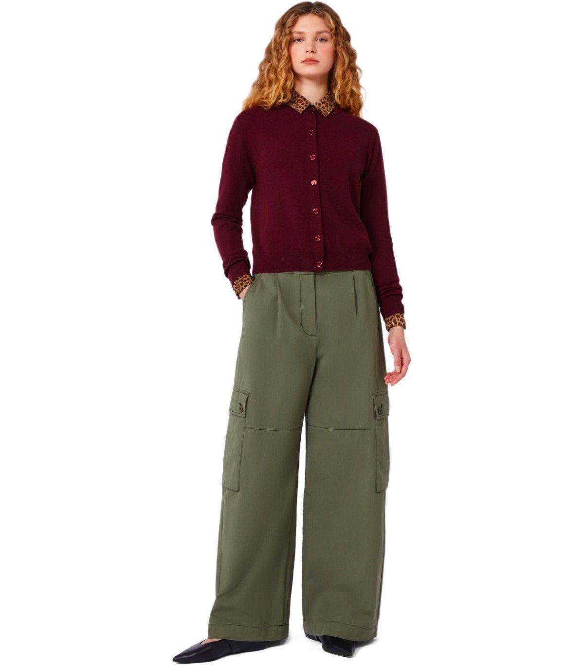 MAX MARA WEEKEND AQUILA GREEN CARGO TROUSERS