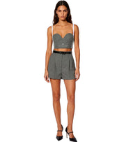 SHORTS MIT GÜRTEL GRAU MELANGE ELISABETTA FRANCHI