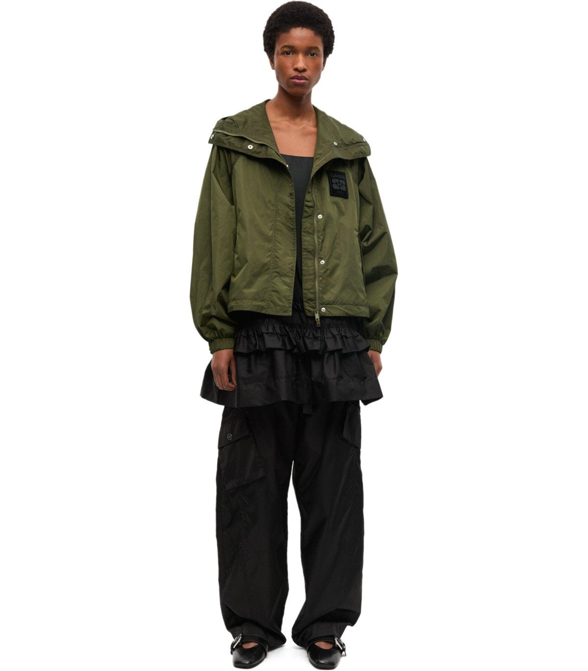GANNI GREEN HOODED JACKET