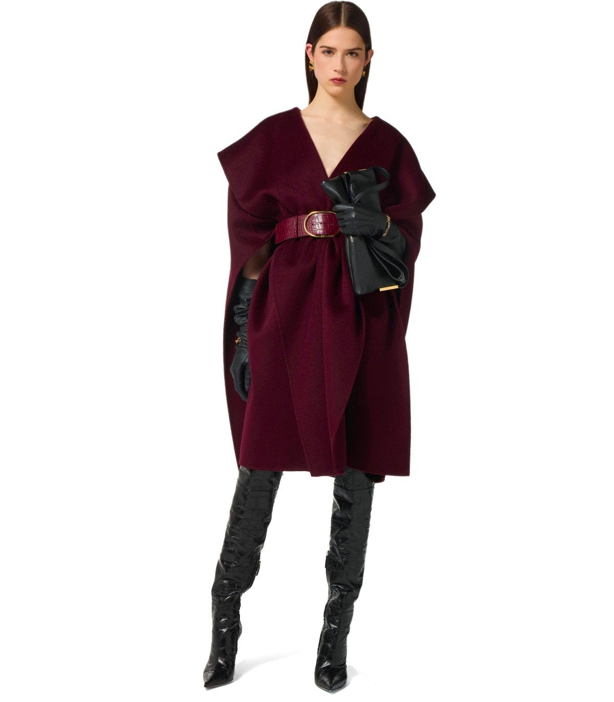 CAPA CON CINTURÒN MERLOT ELISABETTA FRANCHI