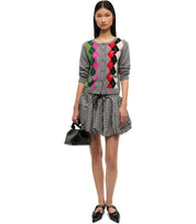 GANNI GREY DIAMOND CARDIGAN