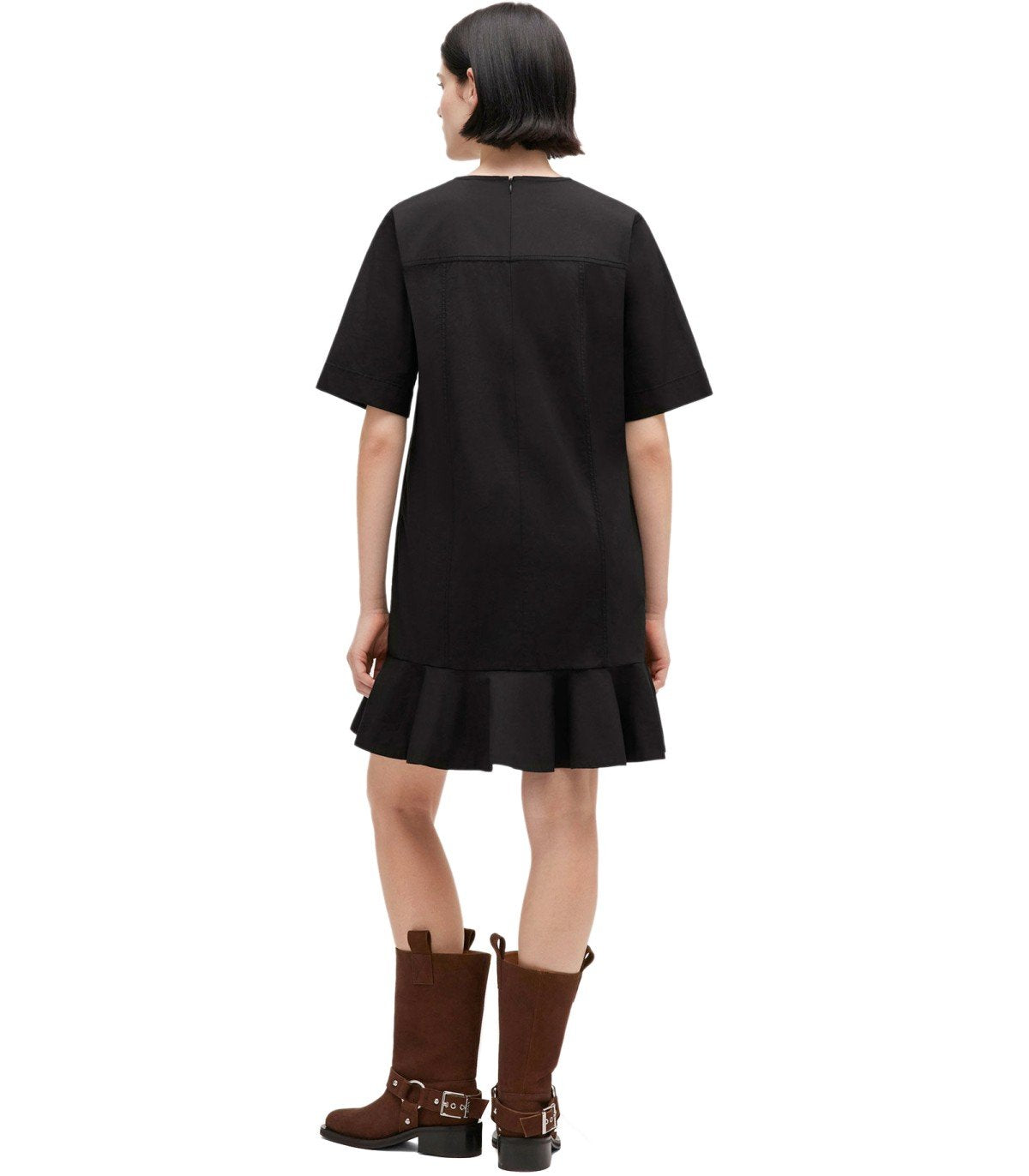 GANNI BLACK STRETCH MINI DRESS