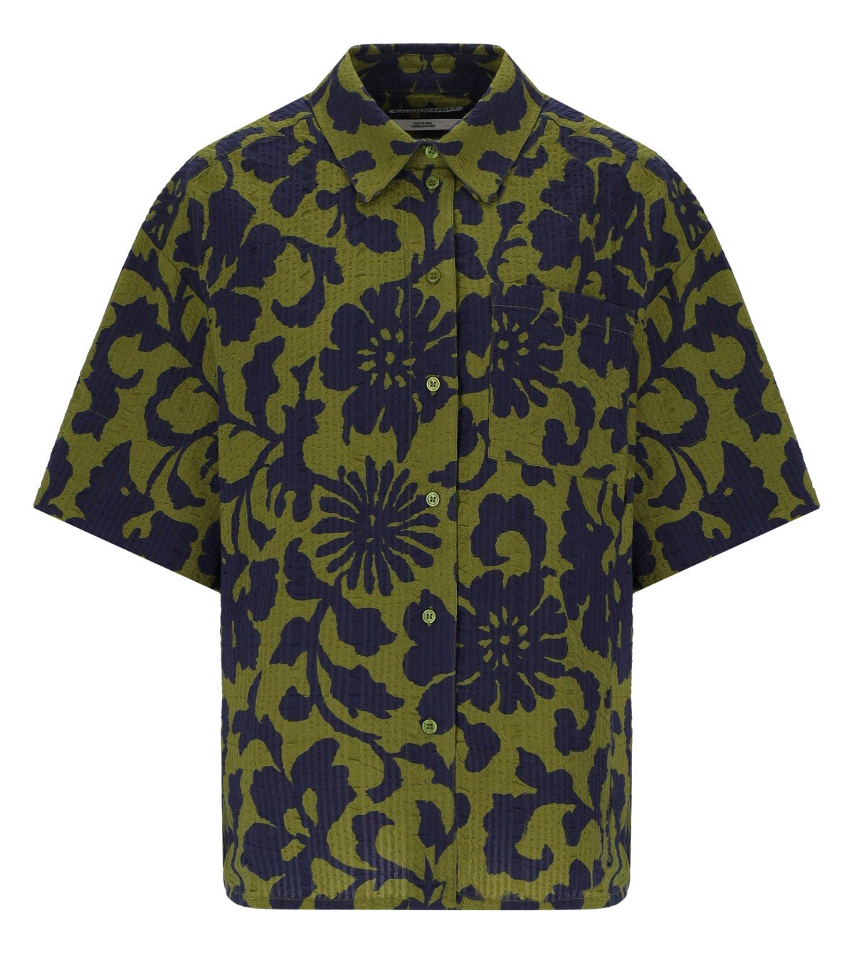 ESSENTIEL ANTWERP JOMMY GREEN AND BLUE SHIRT