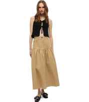 GANNI BEIGE MIDI SKIRT