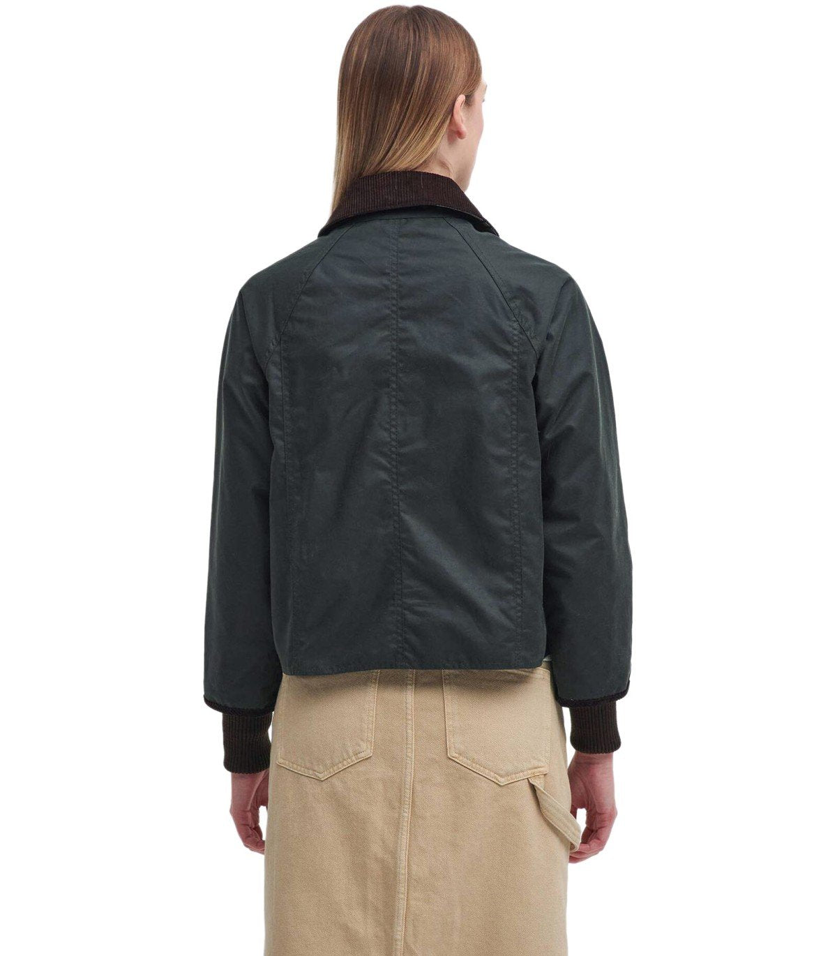 BARBOUR BEADNELL WAX GREEN CROPPED JACKET