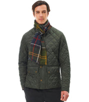 BARBOUR WELTON TARTAN GREEN BLACK SCARF