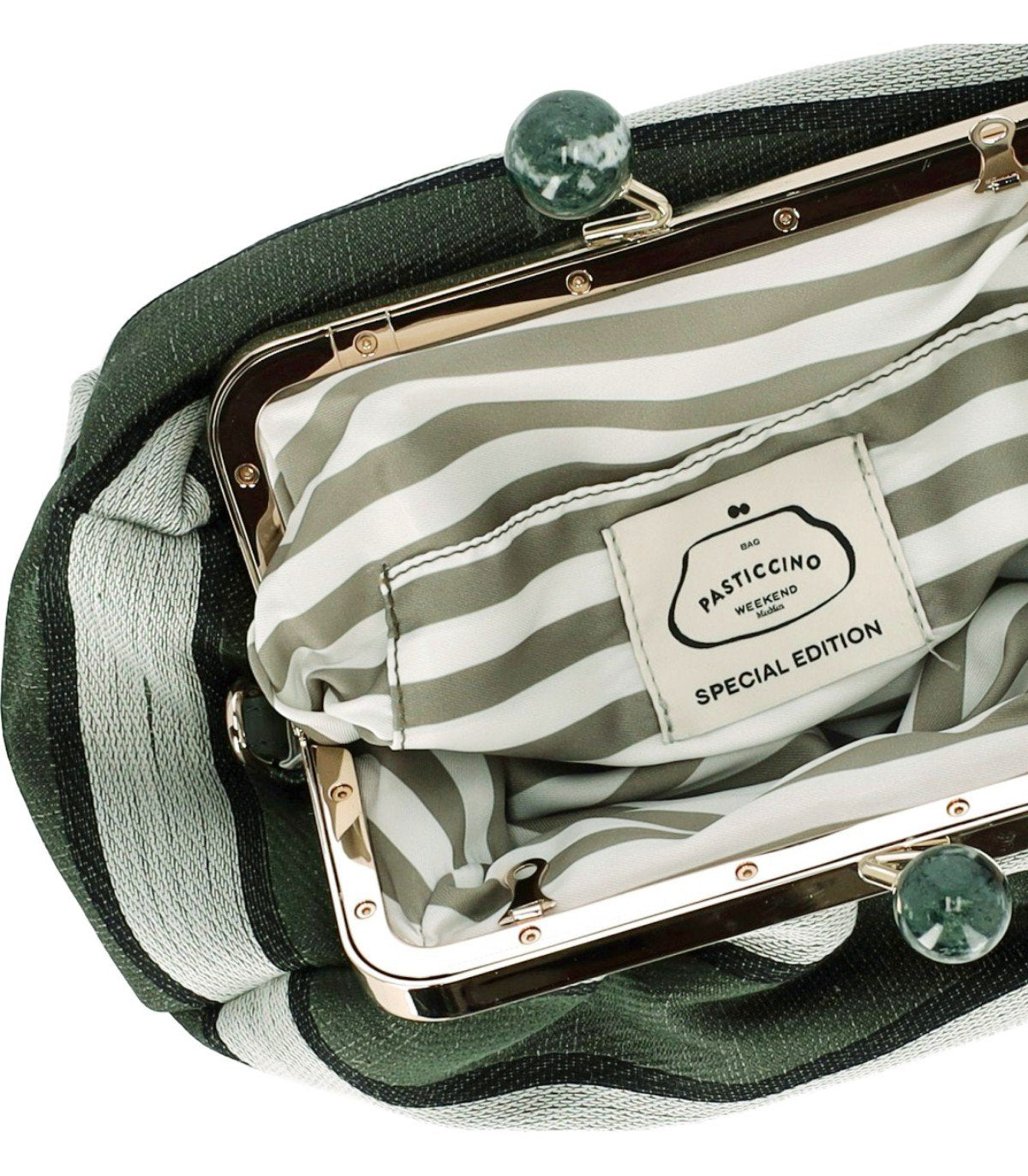 MAX MARA WEEKEND PASTICCINO ITALIANROOTS MEDIUM GREEN CLUTCH BAG
