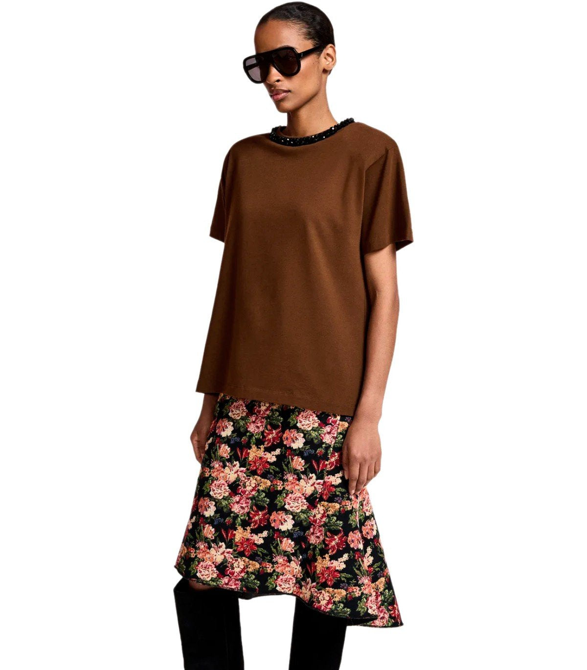 ESSENTIEL ANTWERP KARDINAL BRAUNES T-SHIRT