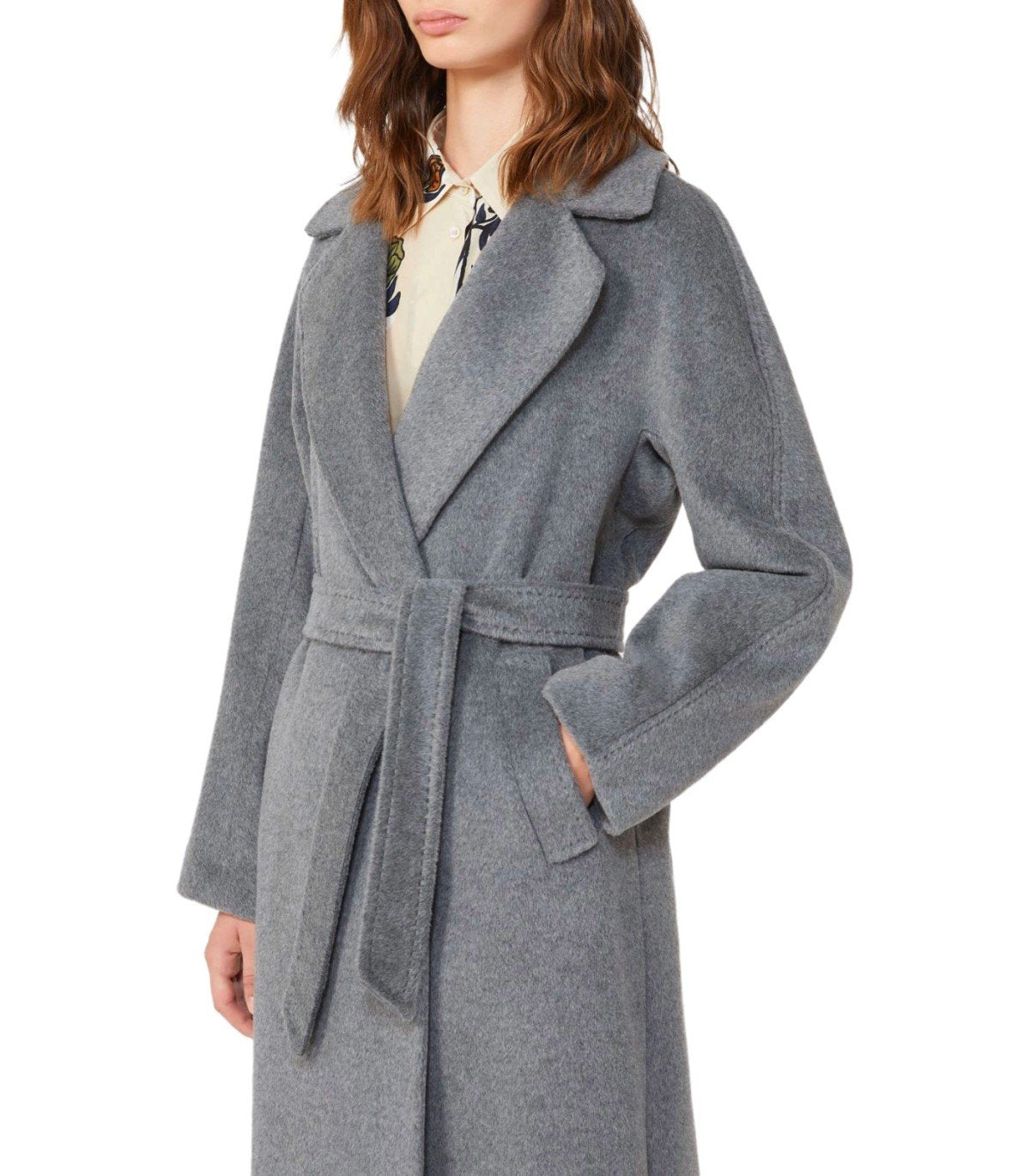 MAX MARA WEEKEND TEMPERA GAUER MANTEL MIT GÜRTEL