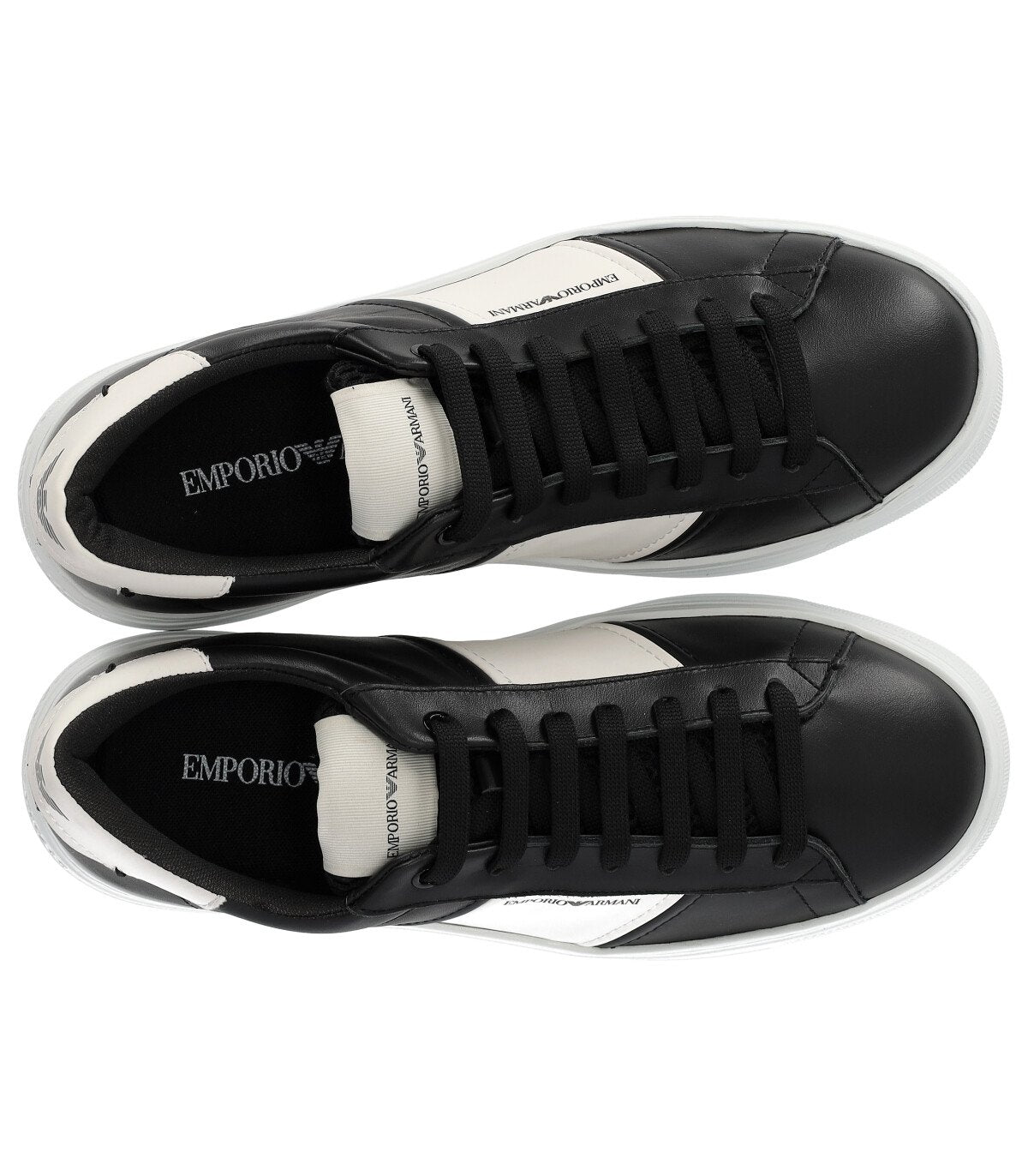EMPORIO ARMANI BLACK WHITE SNEAKER WITH LOGO