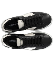 EMPORIO ARMANI BLACK WHITE SNEAKER WITH LOGO