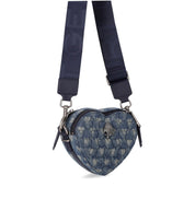 KURT GEIGER KENSINGTON HEART DENIM CROSSBODY BAG