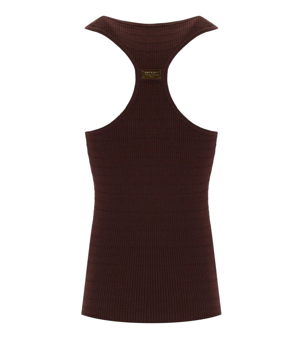 ELISABETTA FRANCHI BROWN KNITTED TOP
