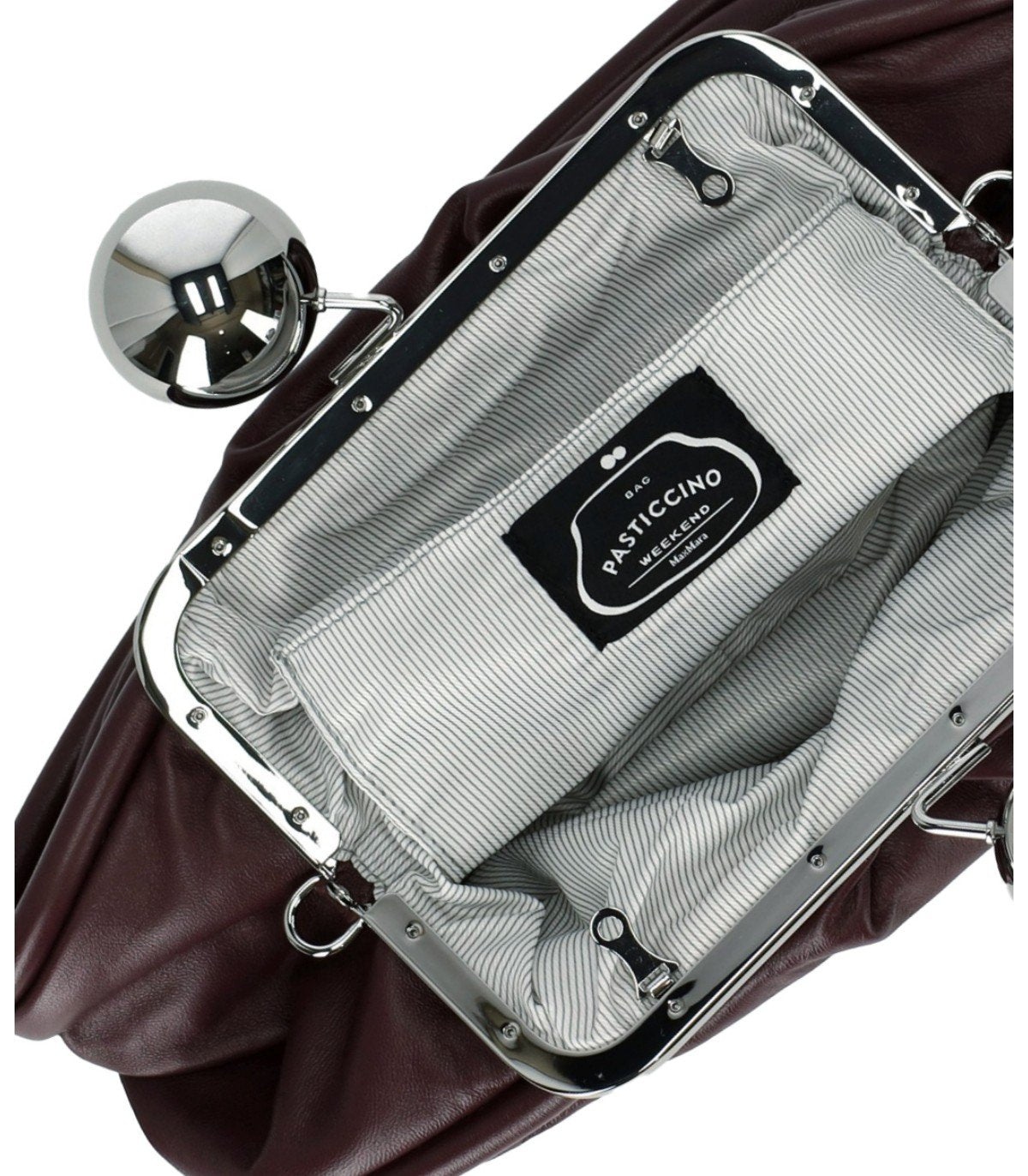 MAX MARA WEEKEND PASTICCINO MILVANEW MEDIUM BURGUNDY CLUTCH