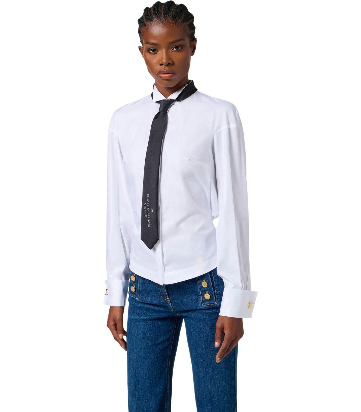 CAMISA BLANCA CON CORBATA ELISABETTA FRANCHI