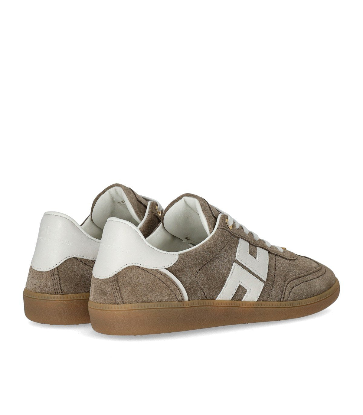 ELISABETTA FRANCHI BEIGE SNEAKER WITH LOGO