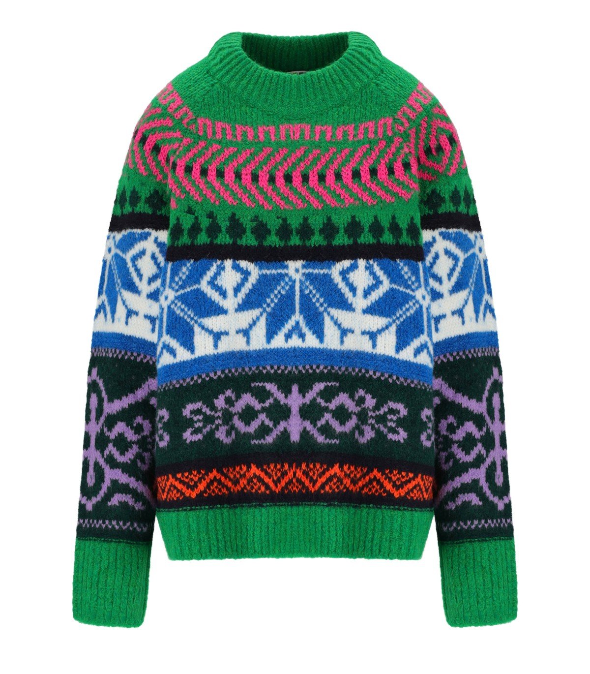ESSENTIEL ANTWERP IRELANDO GREEN CREWNECK SWEATER