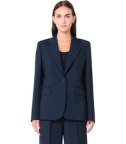 BLAZER MONOPETTO LAMINE BLU MAX MARA WEEKEND