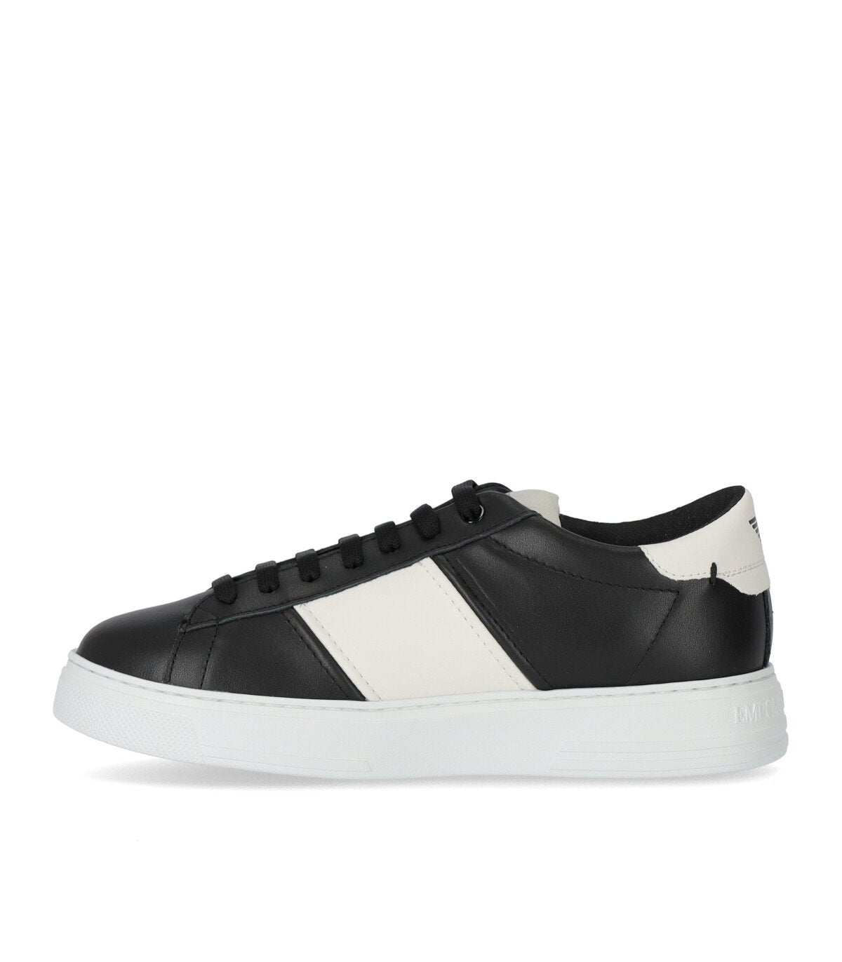 EMPORIO ARMANI BLACK WHITE SNEAKER WITH LOGO