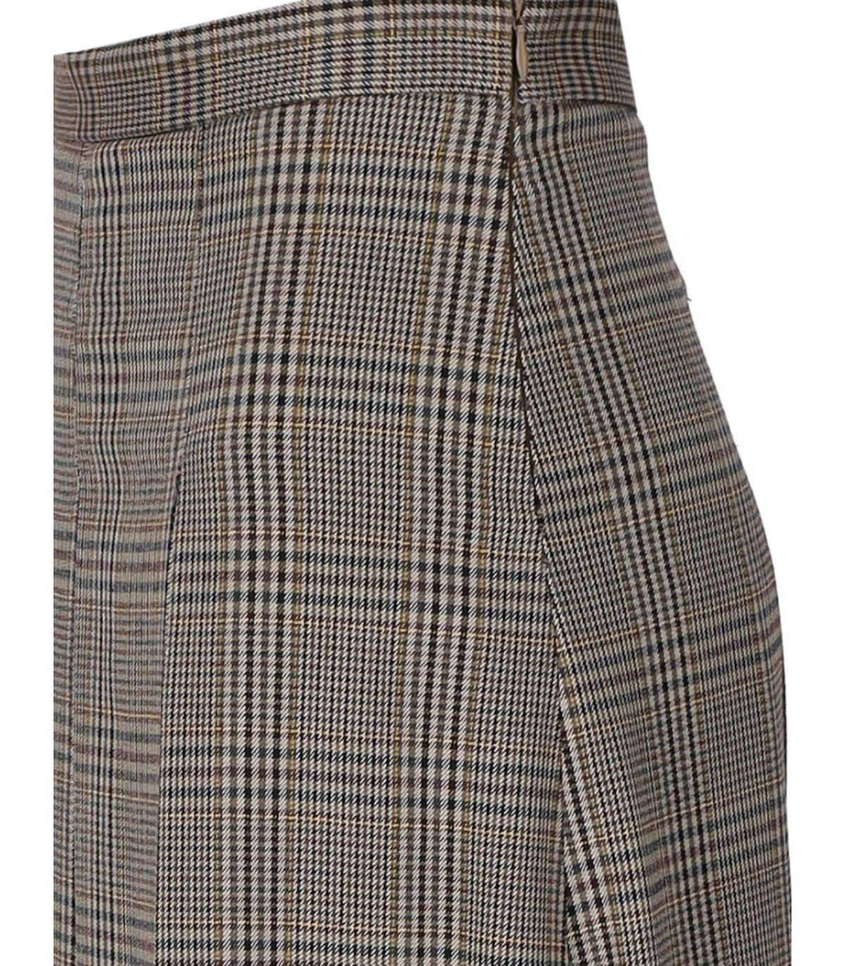 K.K. BEIGE CHECK MIDI SKIRT