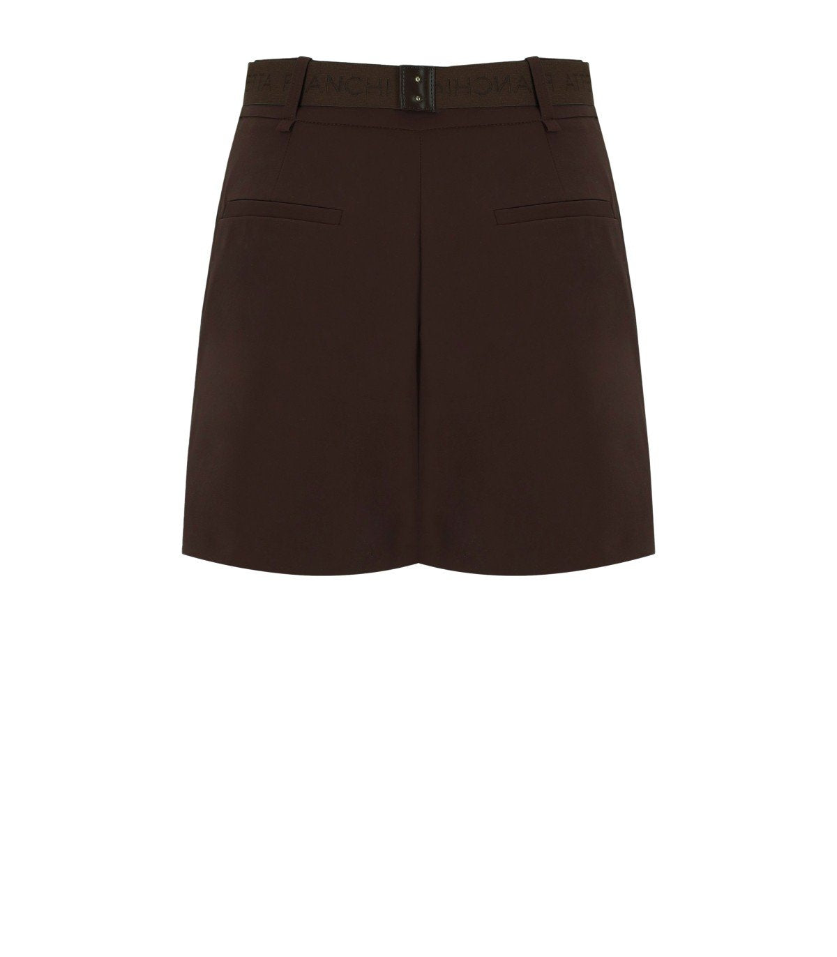 ELISABETTA FRANCHI BROWN BELTED SHORTS