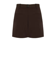 ELISABETTA FRANCHI BROWN BELTED SHORTS