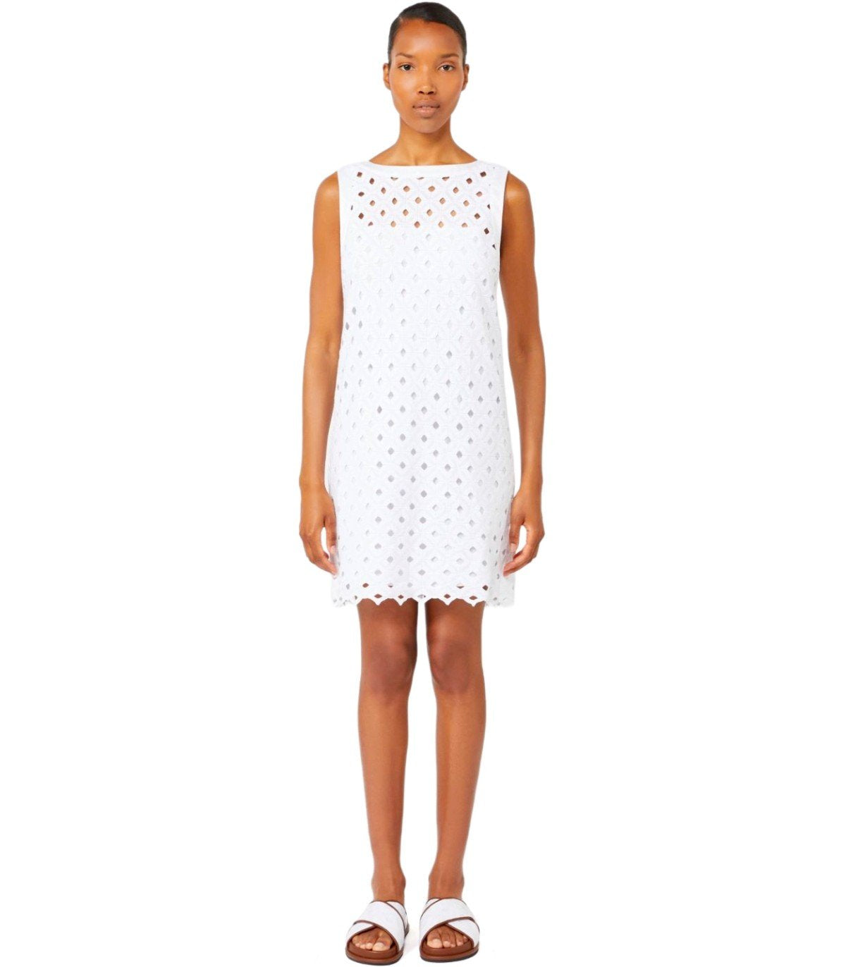 ROBE PESI MACRAME BLANCHE MAX MARA BEACHWEAR