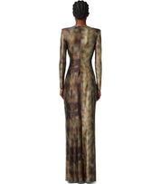 ELISABETTA FRANCHI RED CARPET LIZARD DRESS