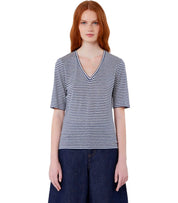 MAX MARA WEEKEND OPZIONE BLUE STRIPED T-SHIRT