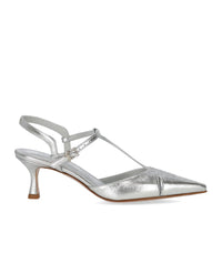 SERGIO LEVANTESI EDVIGE SILVER SLINGBACK PUMP - 39