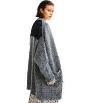 ESSENTIEL ANTWERP INLACE BLACK CARDIGAN