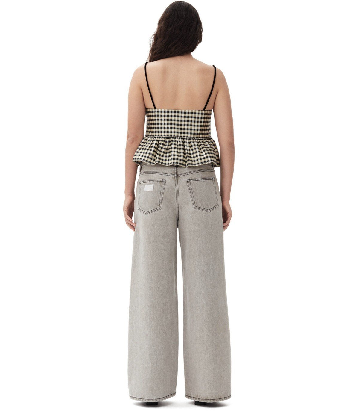 GANNI FUTURE GREY WIDE LEG JEANS