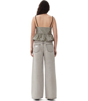 GANNI FUTURE GREY WIDE LEG JEANS