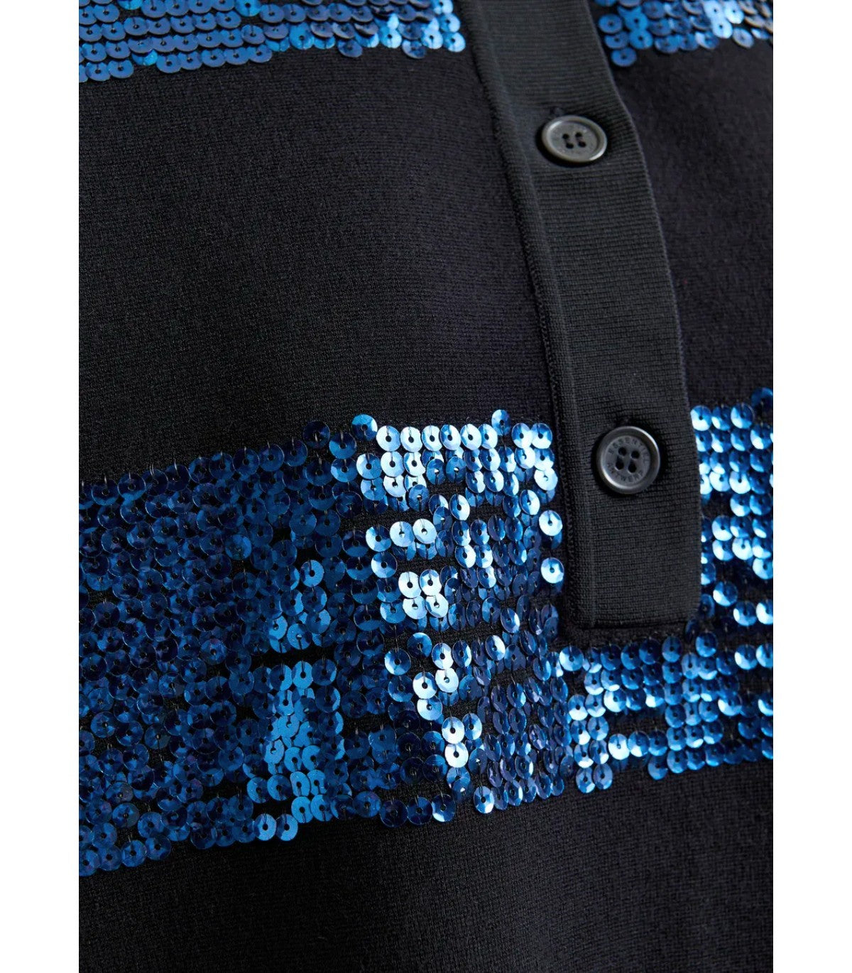 ESSENTIEL ANTWERP ILLUMINATI ZWART GEBREID POLOSHIRT