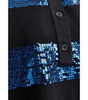 ESSENTIEL ANTWERP ILLUMINATI ZWART GEBREID POLOSHIRT