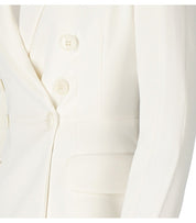 ELISABETTA FRANCHI IVORY CREPE DOUBLE-BREASTED JACKET