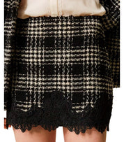 TWINSET BLACK AND WHITE CHECK SKIRT