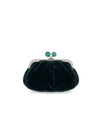 MAX MARA WEEKEND PASTICCINO GIOCHI VELVET GREEN CLUTCH BAG