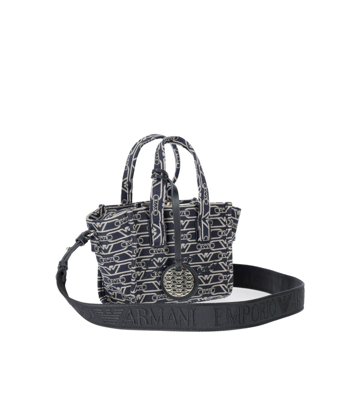 BORSA MINI MONOGRAM BLU ÉCRU EMPORIO ARMANI