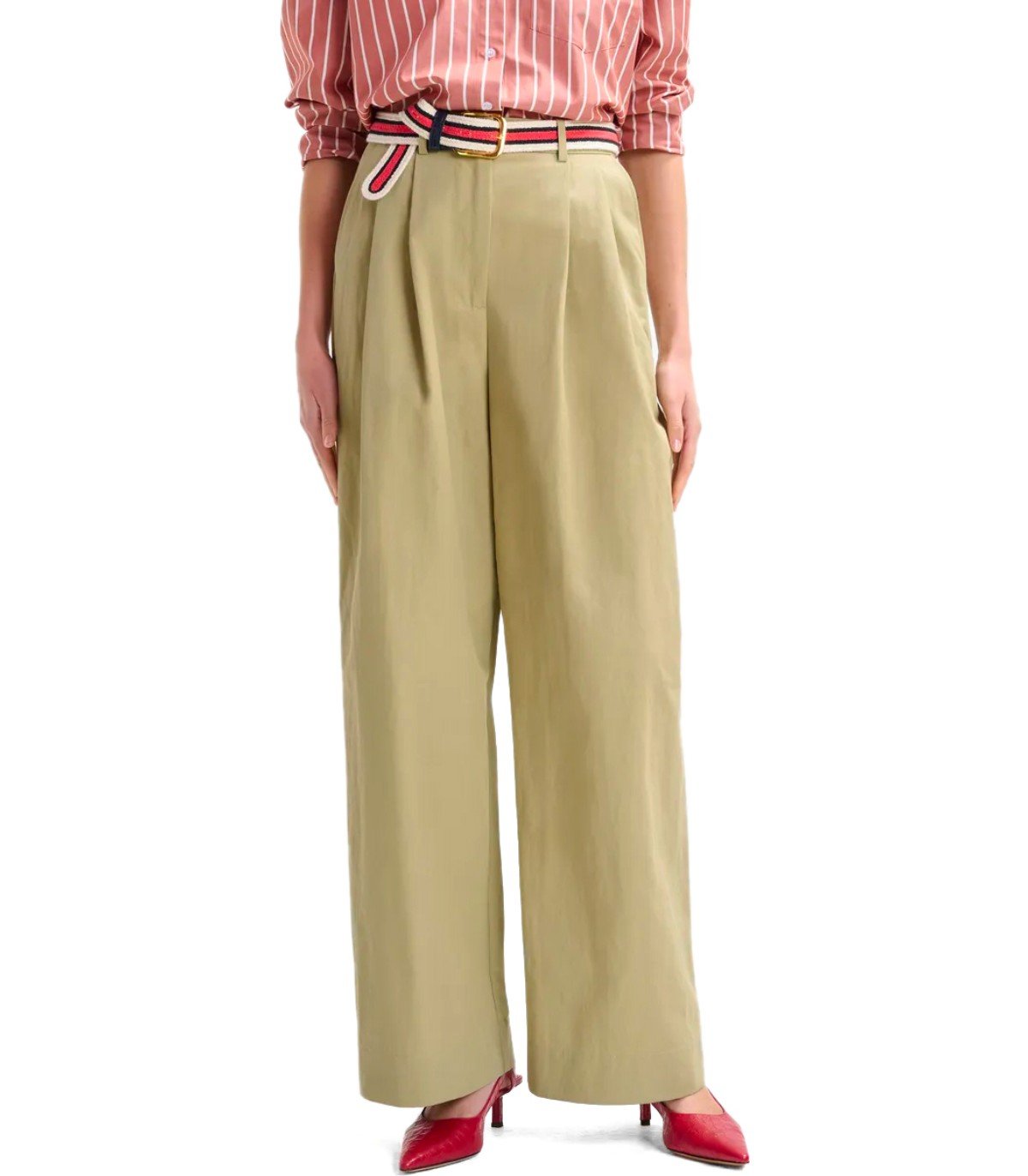 ESSENTIEL ANTWERP JAMMER BEIGE WIDE LEG HOSE