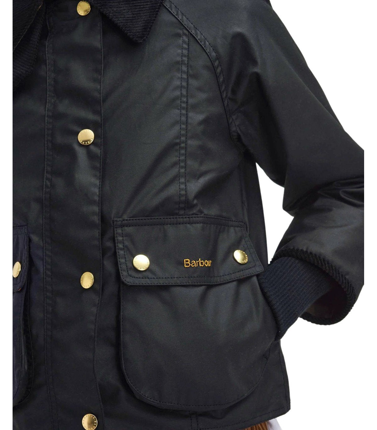 BARBOUR BEADNELL WAX BLACK CROPPED JACKET