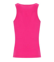 GANNI FUCHSIA RIBBED TOP