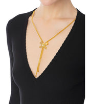 ELISABETTA FRANCHI BLACK SWEATER WITH NECKLACE