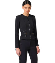 ELISBETTA FRANCHI BLACK ZIPPED JACKET