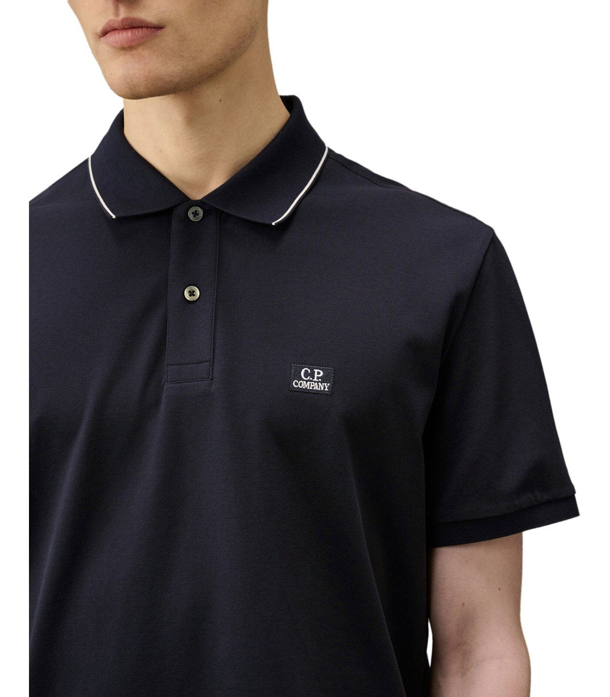 C.P. COMPANY STRETCH PIQUET TOTAL ECLIPSE POLO SHIRT