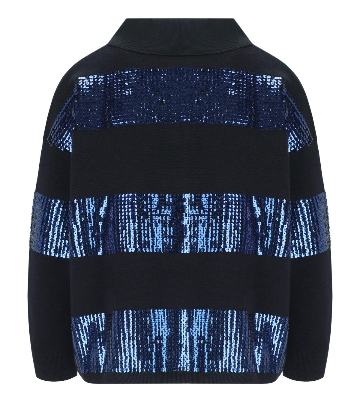 ESSENTIEL ANTWERP ILLUMINATI ZWART GEBREID POLOSHIRT
