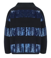 ESSENTIEL ANTWERP ILLUMINATI ZWART GEBREID POLOSHIRT